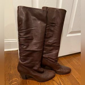 Nine West Brown Leather Slouchy Boots, size 11